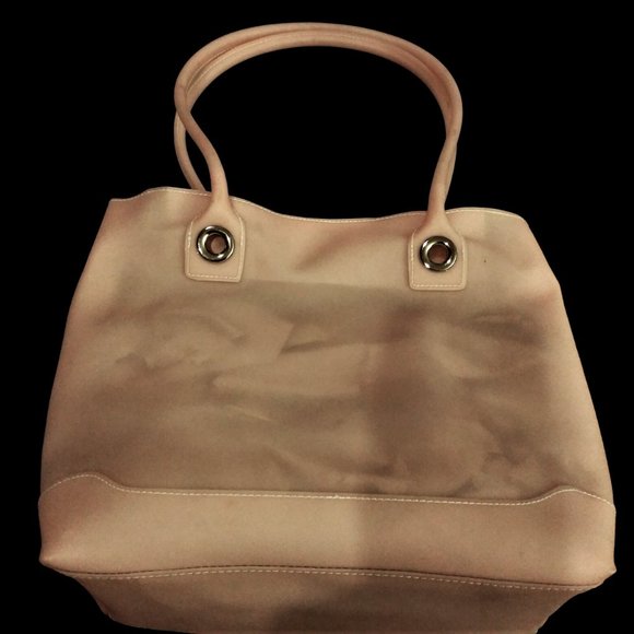 Two Piece Pale Pink Vinyl Bag Set, Purse Set, Handbag Set, 2pc Tote Set - Picture 16 of 16